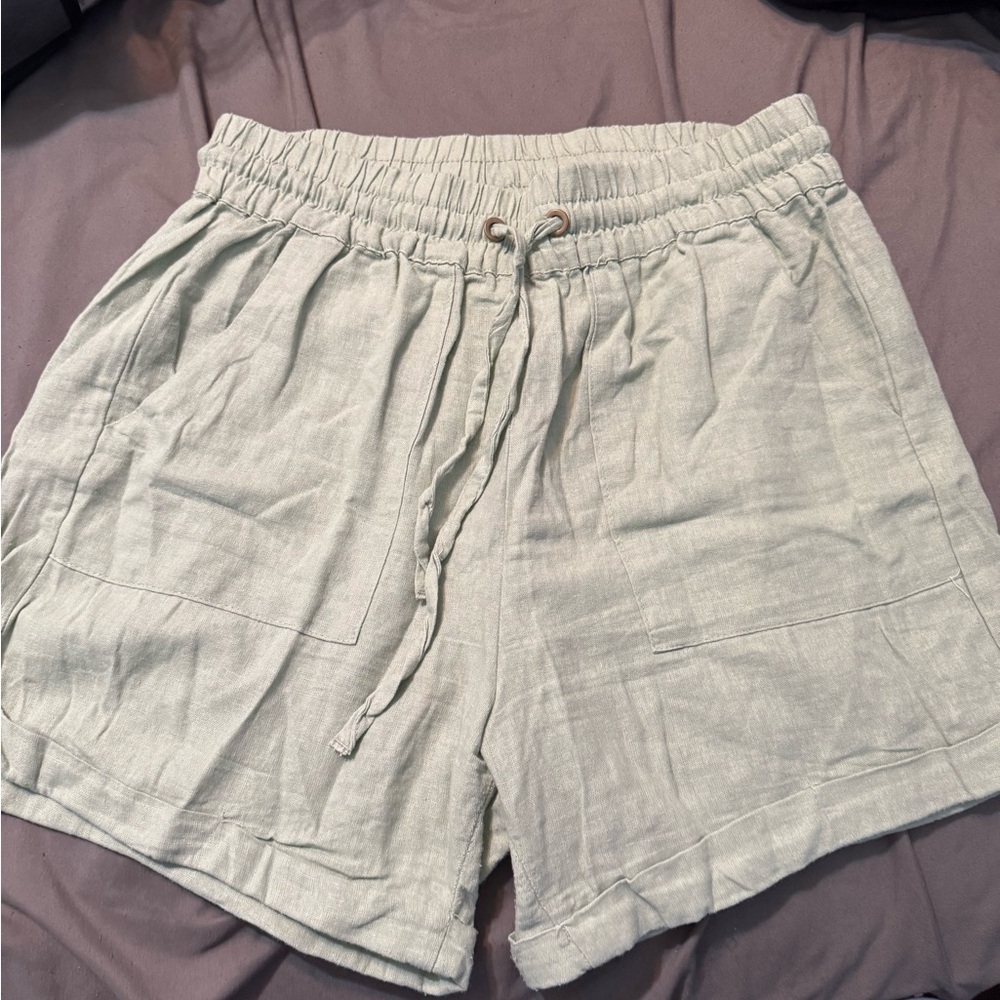 Women's Light Green Casual Shorts